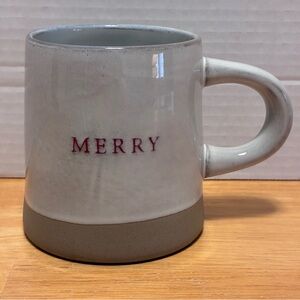 Stoneware Hearth & Hand Merry Mug in Red, and Light Gray